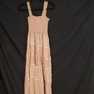 Source Unknown | P2P 11 - 12 inches | Bohemian Polka Dot Maxi Dress